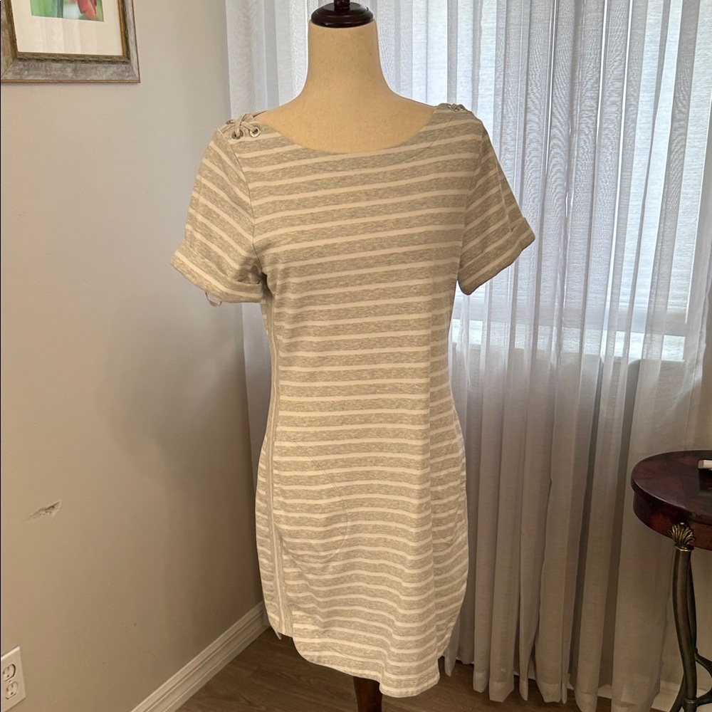 Tommy Bahama Gray Striped Dress with pockets